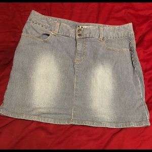 Roots blue and white pinstripe Jean skirt